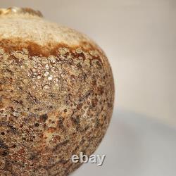 Vintage Handmade Studio Pottery Vase Organic Textured Glaze, Earthy Tones 6