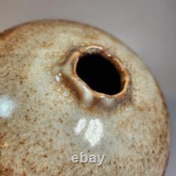 Vintage Handmade Studio Pottery Vase Organic Textured Glaze, Earthy Tones 6