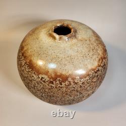 Vintage Handmade Studio Pottery Vase Organic Textured Glaze, Earthy Tones 6
