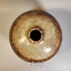Vintage Handmade Studio Pottery Vase Organic Textured Glaze, Earthy Tones 6
