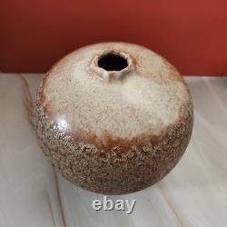 Vintage Handmade Studio Pottery Vase Organic Textured Glaze, Earthy Tones 6