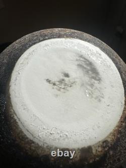 Vintage Handmade Studio Pottery Vase Organic Textured Glaze, Earthy Tones 6