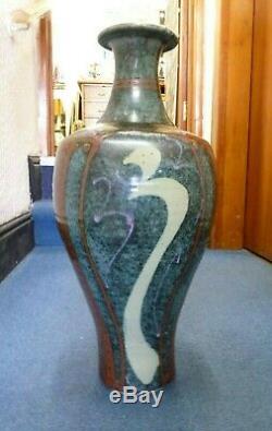 Vintage Handmade Thrown Stoneware David Frith HUGE Vase Studio pottery CPA Welsh