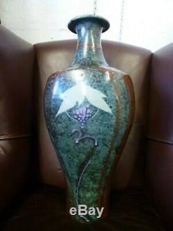 Vintage Handmade Thrown Stoneware David Frith HUGE Vase Studio pottery CPA Welsh