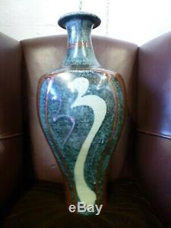 Vintage Handmade Thrown Stoneware David Frith HUGE Vase Studio pottery CPA Welsh