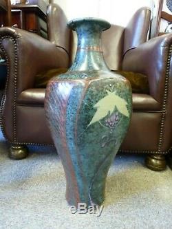 Vintage Handmade Thrown Stoneware David Frith HUGE Vase Studio pottery CPA Welsh