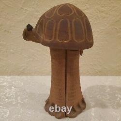 Vintage Harting Signed Studio Pottery turtle bank Stoneware MCM