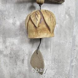 Vintage Hazel Olsen Studio Pottery Earthenware Cat Driftwood Wind Chimes 46 L
