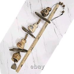 Vintage Hazel Olsen Studio Pottery Earthenware Cat Driftwood Wind Chimes 46 L