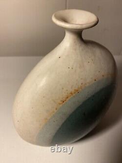 Vintage Isabel Parks Studio Art Pottery Blue Moon Bud Vase 6 Signed