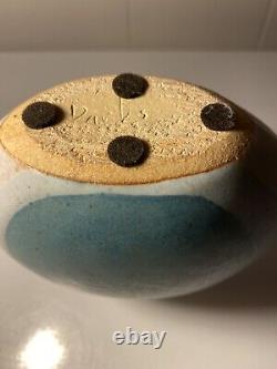 Vintage Isabel Parks Studio Art Pottery Blue Moon Bud Vase 6 Signed