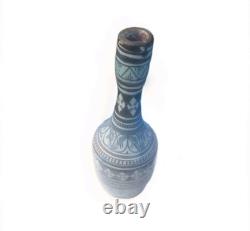 Vintage Italian Studio Pottery Vase Signed Hand Painted Tribal MCM Ceramic Rare