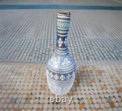 Vintage Italian Studio Pottery Vase Signed Hand Painted Tribal MCM Ceramic Rare