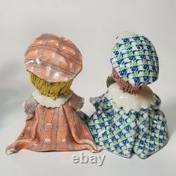 Vintage Italy Studio Pottery Porcelain Clown Figurines Signed Zampiva Set of 4