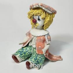 Vintage Italy Studio Pottery Porcelain Clown Figurines Signed Zampiva Set of 4