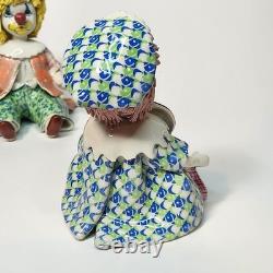 Vintage Italy Studio Pottery Porcelain Clown Figurines Signed Zampiva Set of 4