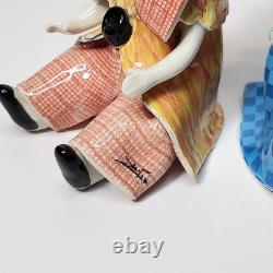 Vintage Italy Studio Pottery Porcelain Clown Figurines Signed Zampiva Set of 4