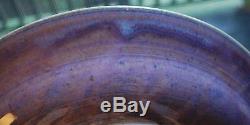 Vintage JACK HERMAN Signed Purple 1960s STUDIO ART POTTERY Platter Bowl CANADA