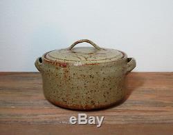 Vintage JANE HEALD (1916 -1991) studio pottery casserole CA mcm free US ship