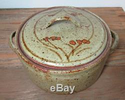 Vintage JANE HEALD (1916 -1991) studio pottery casserole CA mcm free US ship