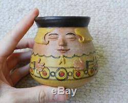 Vintage JANE WHERETTE Studio Art Pottery Face Teapot & Creamer