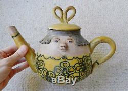 Vintage JANE WHERETTE Studio Art Pottery Face Teapot & Creamer
