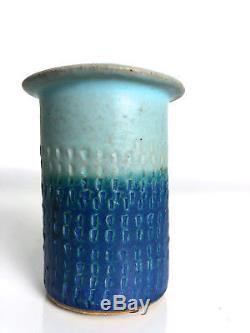 Vintage JT Abernathy Studio Pottery Stoneware Vase Signed Mid Century Modern