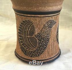 Vintage J Edward Barker Studio Art Hand Thrown Pottery Container/Canister 1979