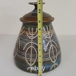 Vintage Jack Mason Studio Art Pottery Urn Petroglyphs