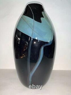 Vintage James R. Wilbat Studio Art Glass Large 10H Vase 1984 Signed