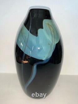 Vintage James R. Wilbat Studio Art Glass Large 10H Vase 1984 Signed