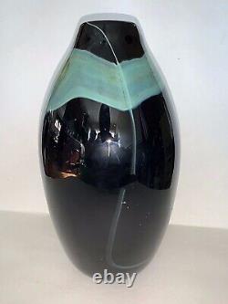 Vintage James R. Wilbat Studio Art Glass Large 10H Vase 1984 Signed