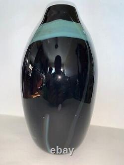 Vintage James R. Wilbat Studio Art Glass Large 10H Vase 1984 Signed