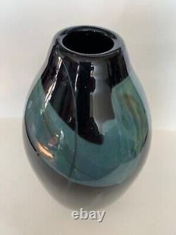 Vintage James R. Wilbat Studio Art Glass Large 10H Vase 1984 Signed