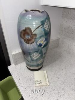 Vintage Jamie Davis Studio Pottery Art Vase 17.25 Floral
