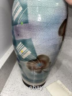 Vintage Jamie Davis Studio Pottery Art Vase 17.25 Floral