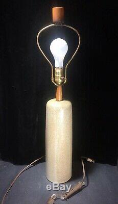 Vintage Jane & Gordon Martz Marshall Studios Pottery Brown Tan Green Table Lamp