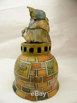Vintage Jane Peiser Studio Pottery NC Figural Whimsical Bell ex cond 6.5