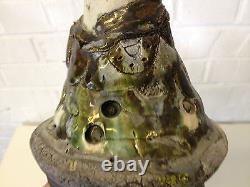 Vintage Jane Reuter Hitzeman Signed Studio Pottery Abstract Decorated Pitcher