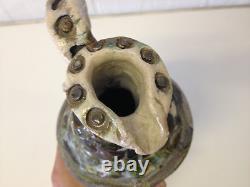 Vintage Jane Reuter Hitzeman Signed Studio Pottery Abstract Decorated Pitcher