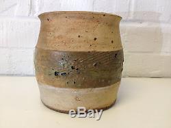 Vintage Jane Reuter Hitzeman Signed Studio Pottery Barrel Form Vase
