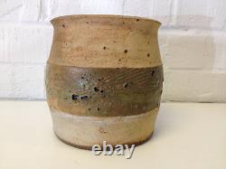 Vintage Jane Reuter Hitzeman Signed Studio Pottery Barrel Form Vase