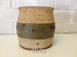 Vintage Jane Reuter Hitzeman Signed Studio Pottery Barrel Form Vase