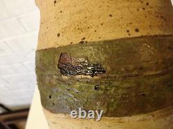 Vintage Jane Reuter Hitzeman Signed Studio Pottery Barrel Form Vase