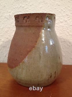 Vintage Jane Reuter Hitzeman Signed Studio Pottery Partially Glazed Vase