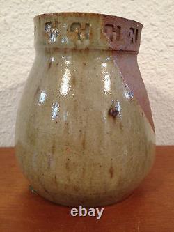 Vintage Jane Reuter Hitzeman Signed Studio Pottery Partially Glazed Vase