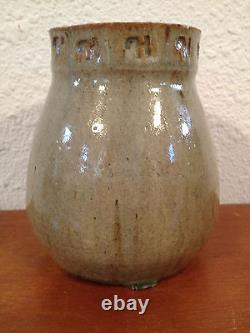 Vintage Jane Reuter Hitzeman Signed Studio Pottery Partially Glazed Vase