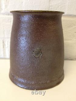 Vintage Jane Reuter Hitzeman Signed Studio Pottery Vase w Line / Face Decoration