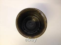 Vintage Jane Reuter Hitzeman Signed Studio Pottery Vase w Line / Face Decoration