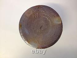 Vintage Jane Reuter Hitzeman Signed Studio Pottery Vase w Line / Face Decoration